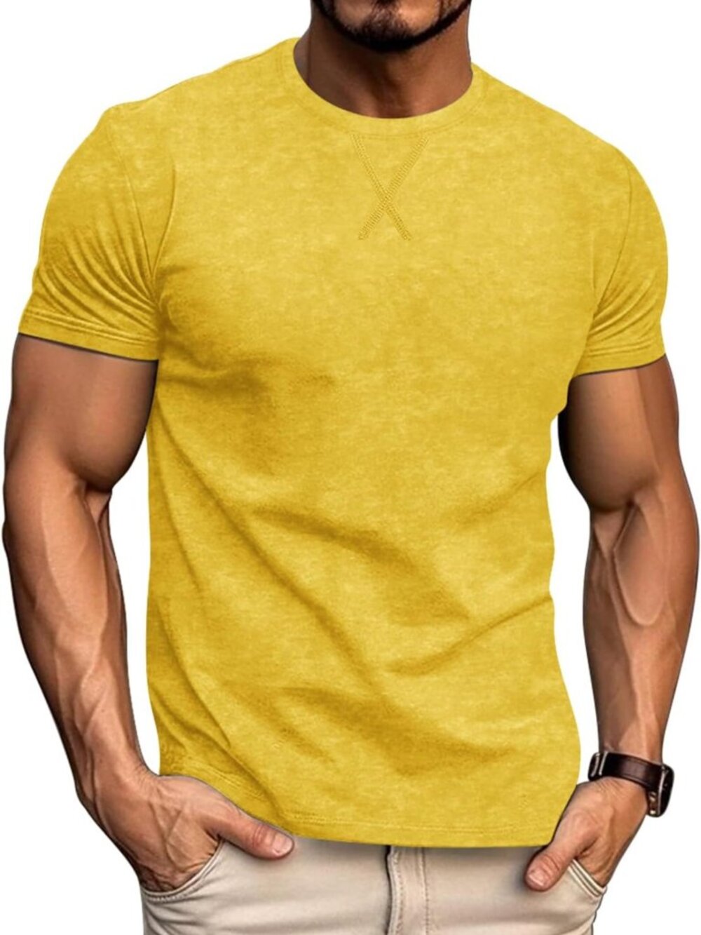 Men's Casual Distressed Cotton Crew Neck T-Shirts | Athletic Washed Tees Tops